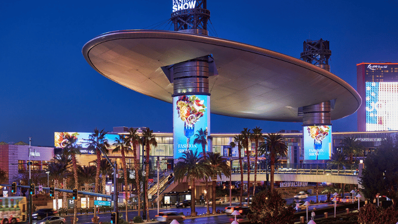 the fashion show mall at night