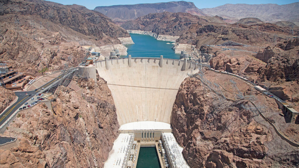 aerial view of hoover dam