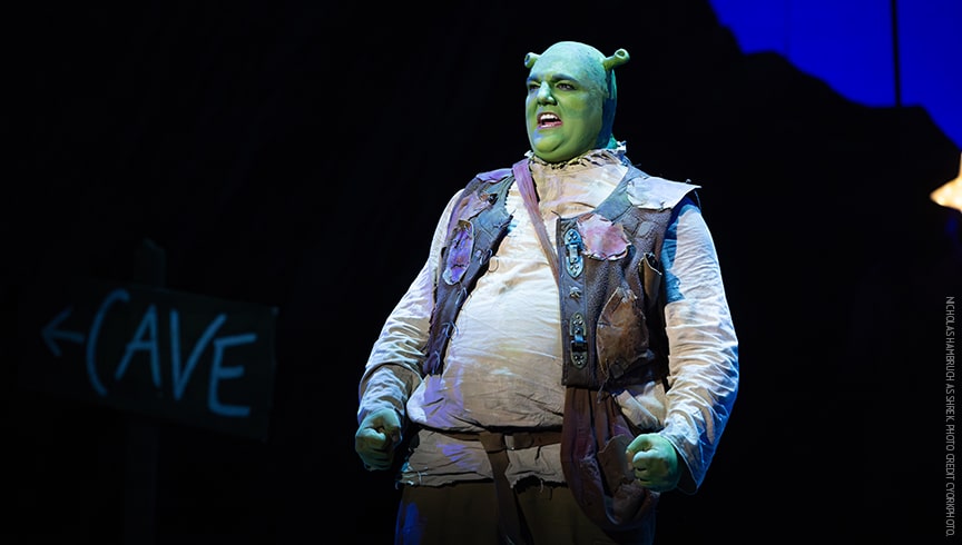 shrek on stage in vegas